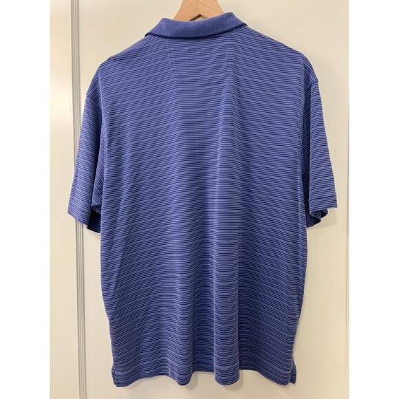 Tommy Bahama Men's Polo Shirt Blue Stripe Ribbed Modal Blend Size L Large - Picture 2 of 9